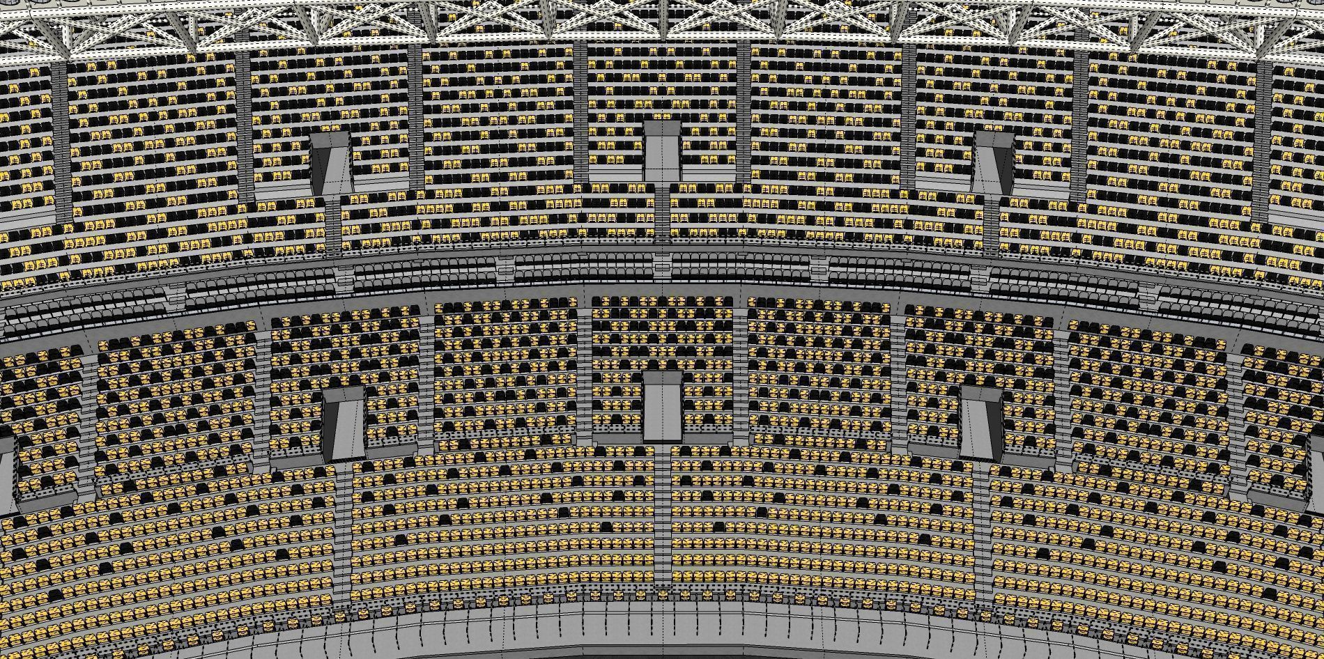 Fictionald old stadium 1 - Bowl with new roof 3D model_3