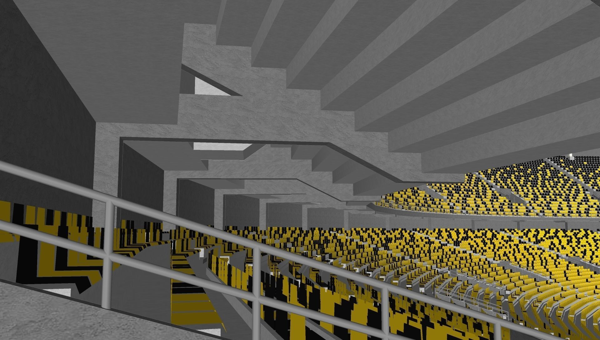 Fictionald old stadium 1 - Bowl with new roof 3D model_9