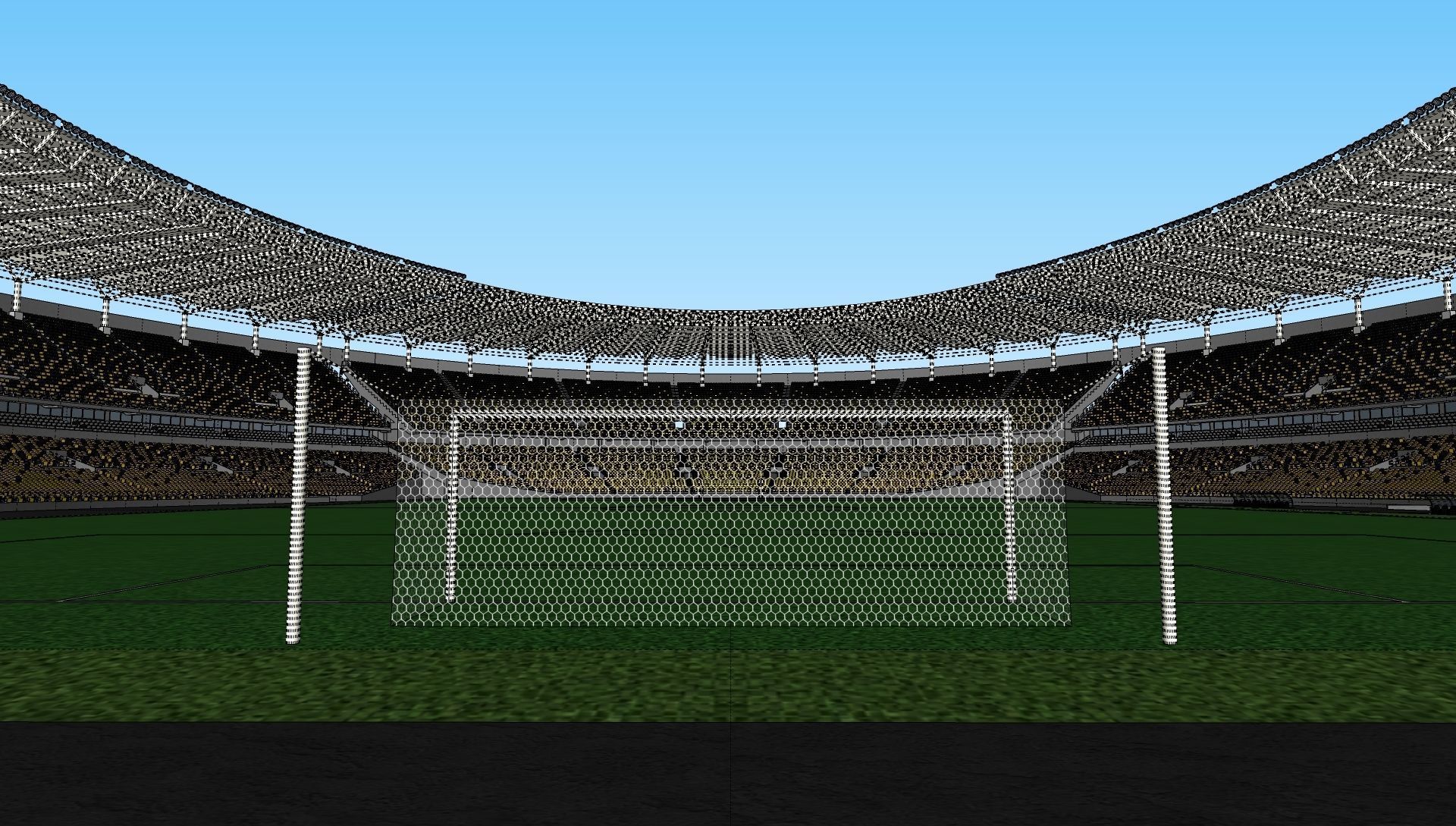 Fictionald old stadium 1 - Bowl with new roof 3D model_11