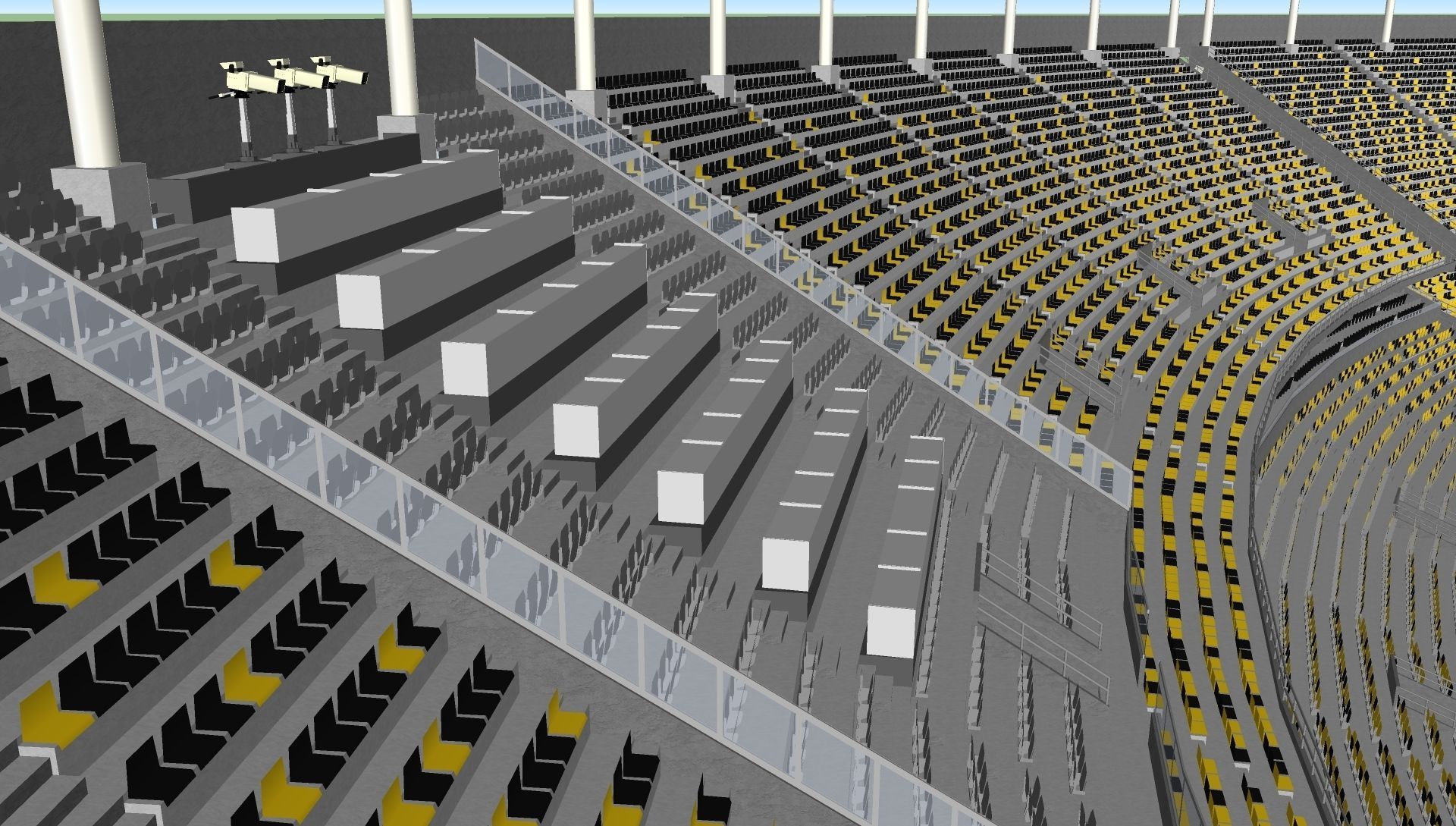 Fictionald old stadium 1 - Bowl with new roof 3D model_7