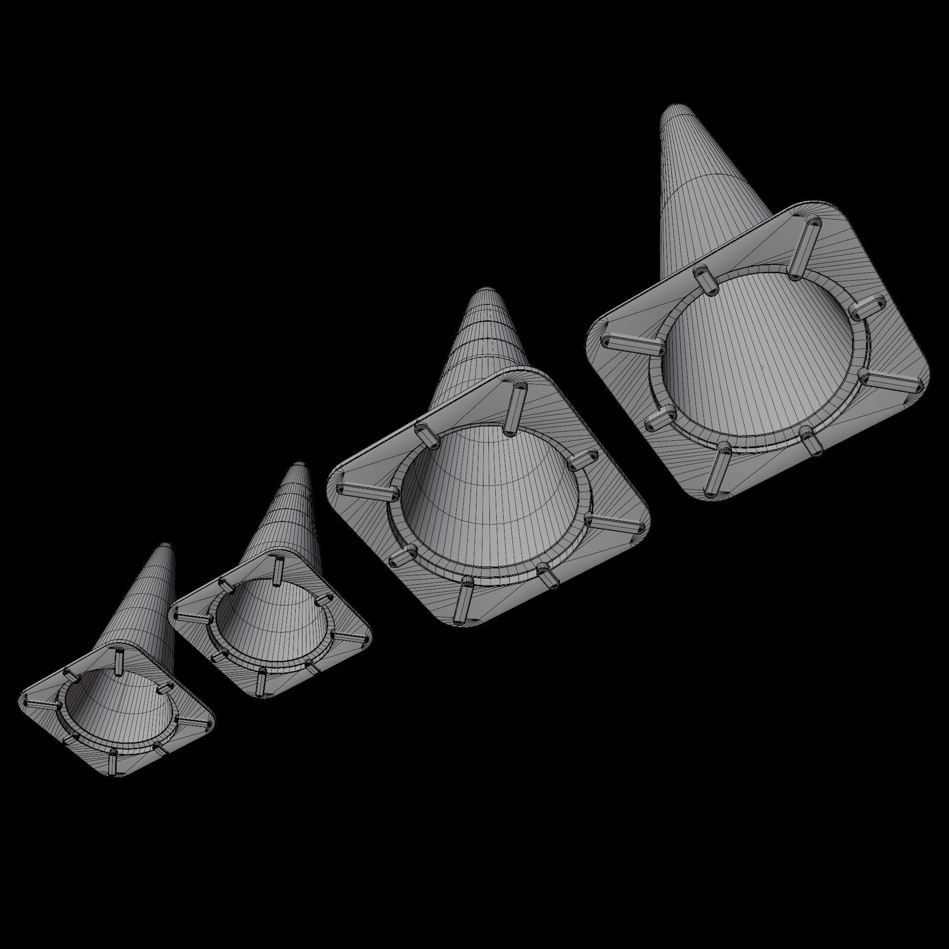 Cones Pack 002 3D model_10