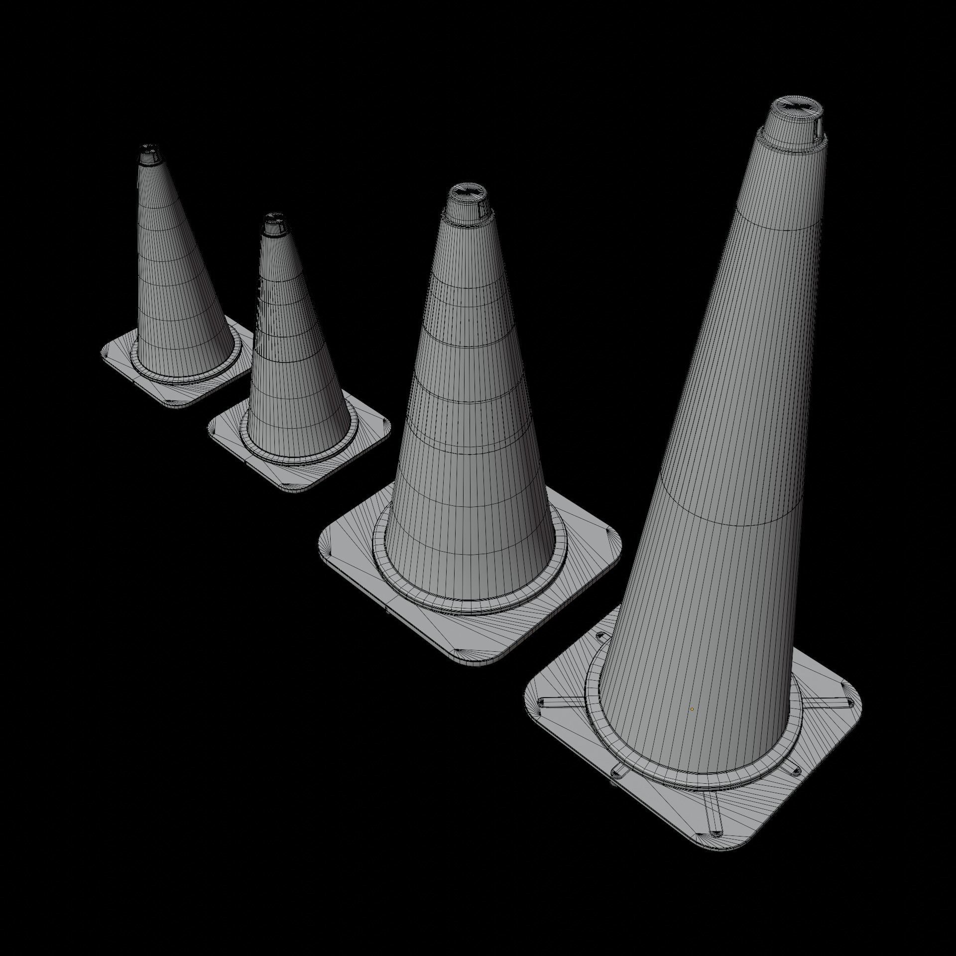 Cones Pack 002 3D model_8