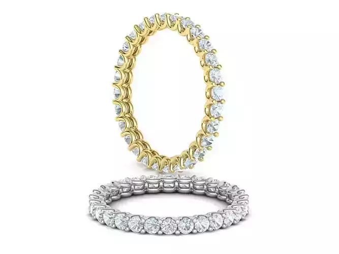 Diamond Eternity Ring with 2mm Stones 3dmodel version4  3D print model