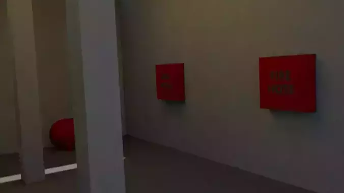 low-poly fire station model Low-poly 3D model