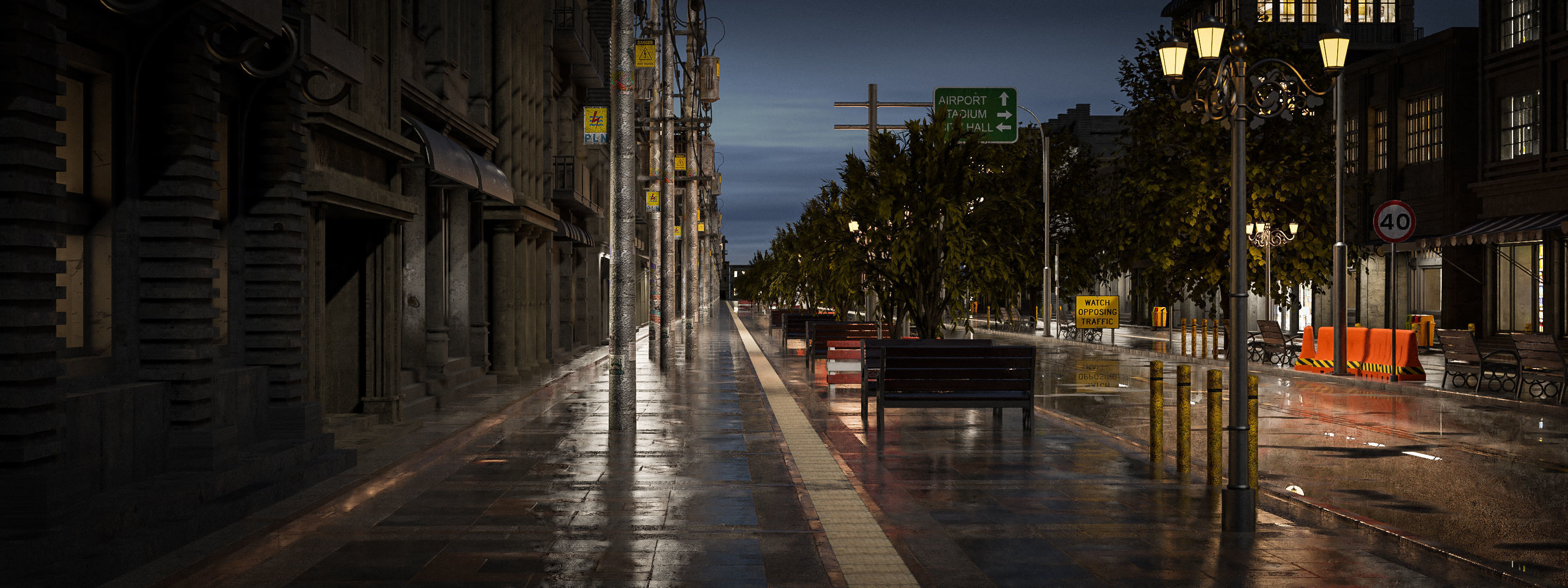 CITY STREET SCENE WITH ALL THE ASSET Low-poly 3D model_17