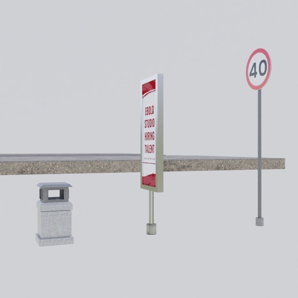 CITY STREET SCENE WITH ALL THE ASSET Low-poly 3D model_48