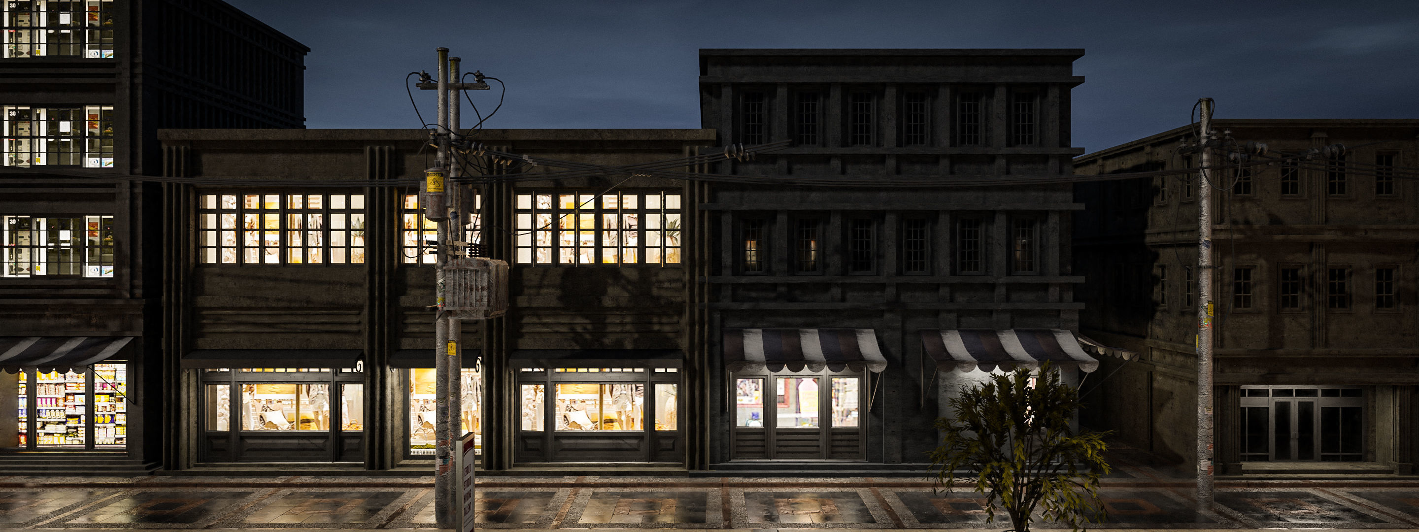 CITY STREET SCENE WITH ALL THE ASSET Low-poly 3D model_19