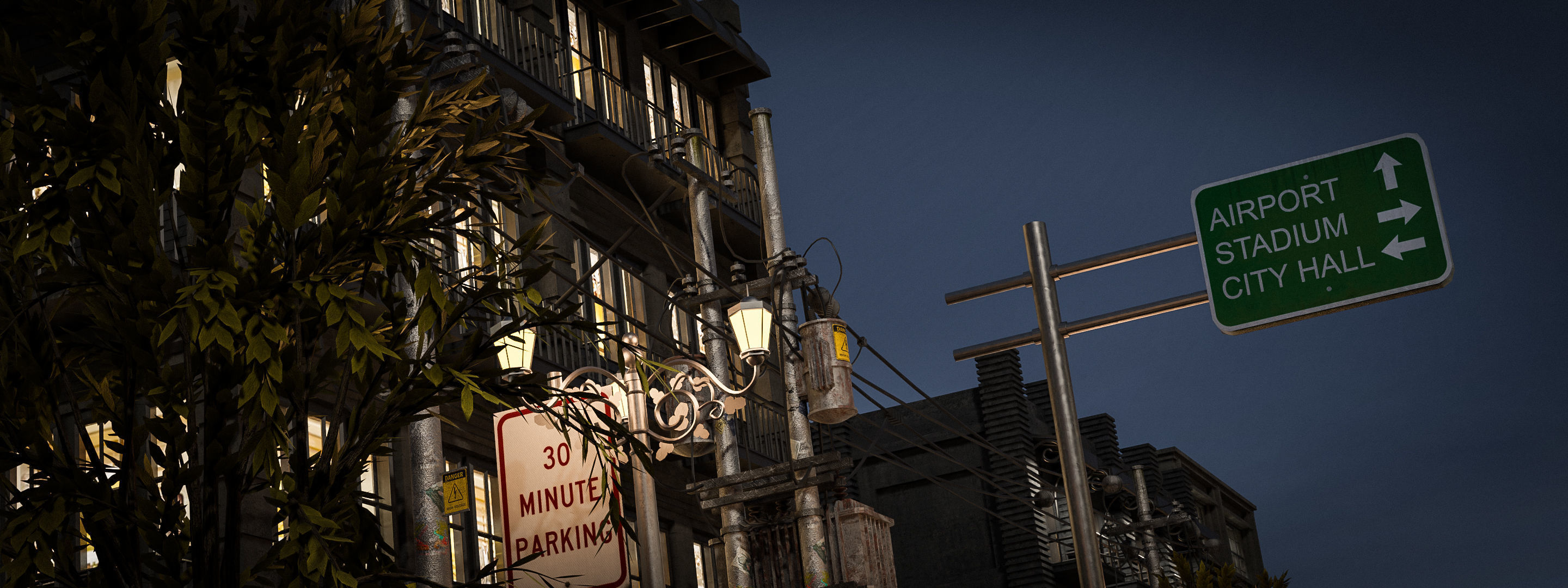 CITY STREET SCENE WITH ALL THE ASSET Low-poly 3D model_15