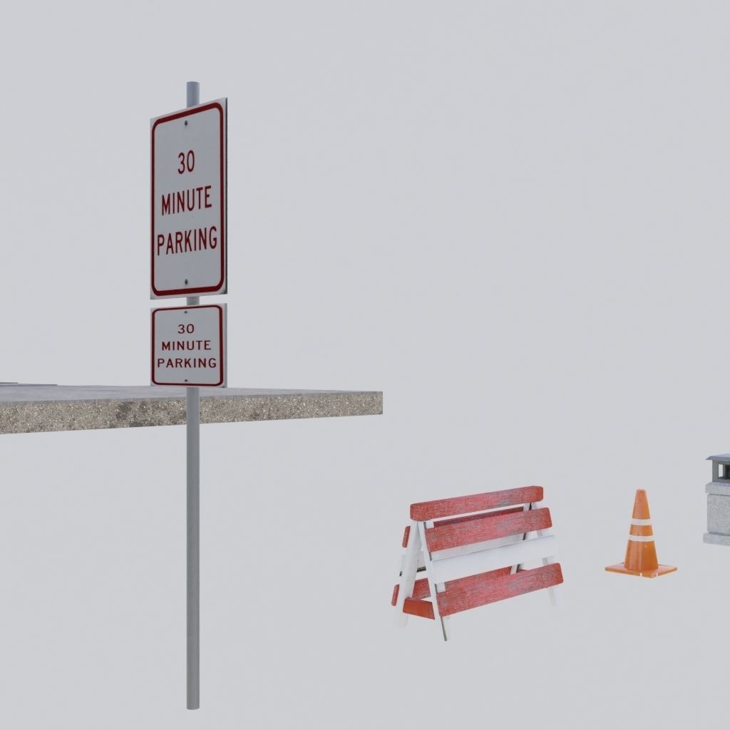 CITY STREET SCENE WITH ALL THE ASSET Low-poly 3D model_45