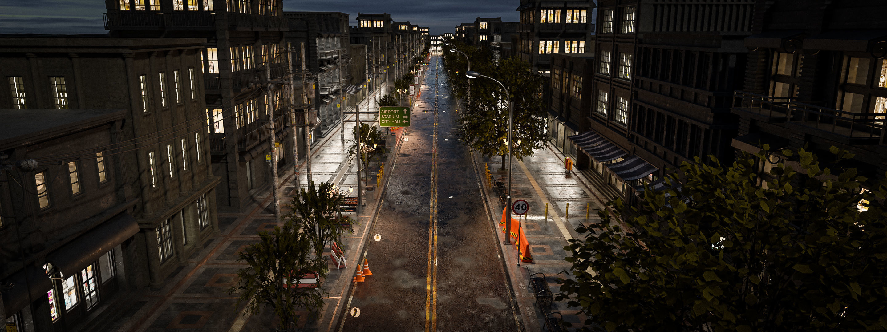 CITY STREET SCENE WITH ALL THE ASSET Low-poly 3D model_20