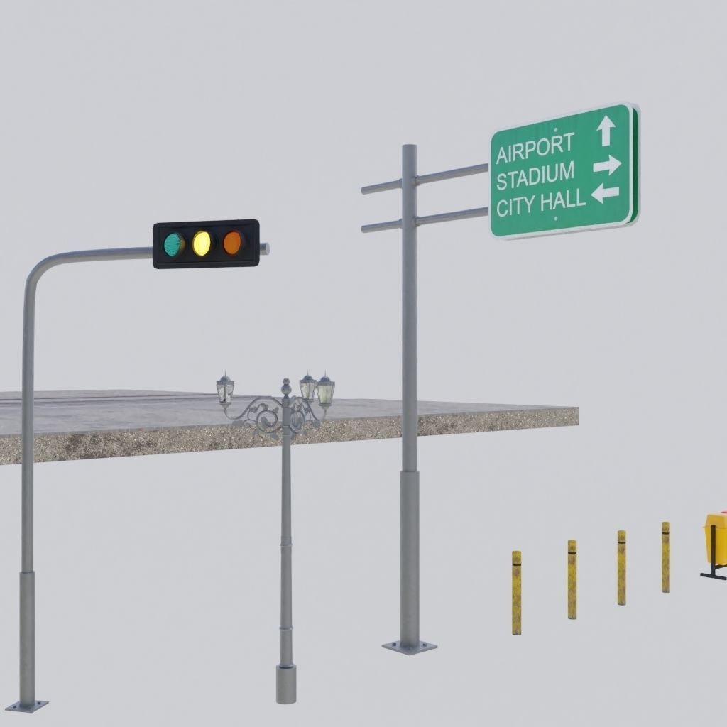 CITY STREET SCENE WITH ALL THE ASSET Low-poly 3D model_44