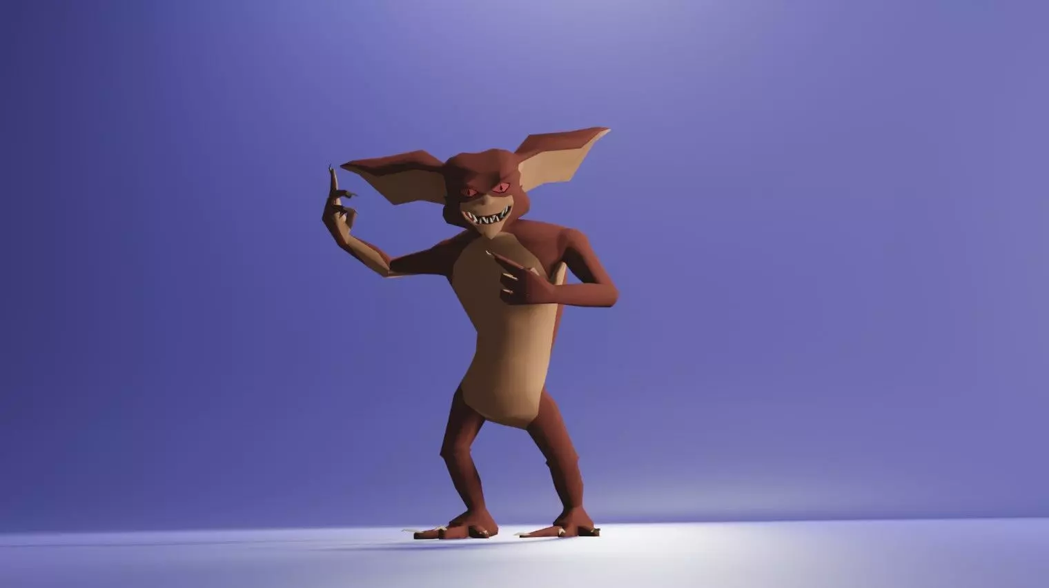 3D model Rigged Lowpoly Male Character - Gremlin VR / AR / low-poly ...