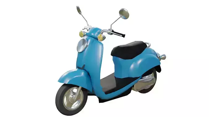 Low poly MOTORCYCLES VESPA RETRO SCOOTER