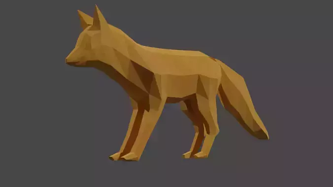 Low poly fox wolf
