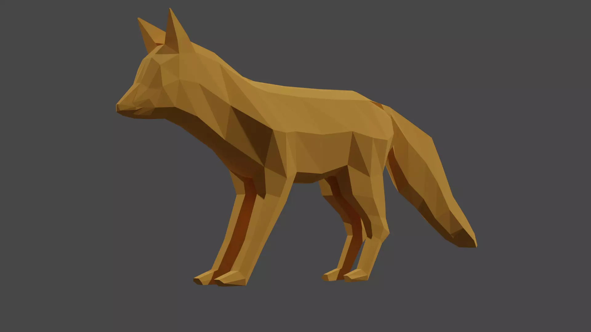 Low poly fox wolf Free 3D model_0
