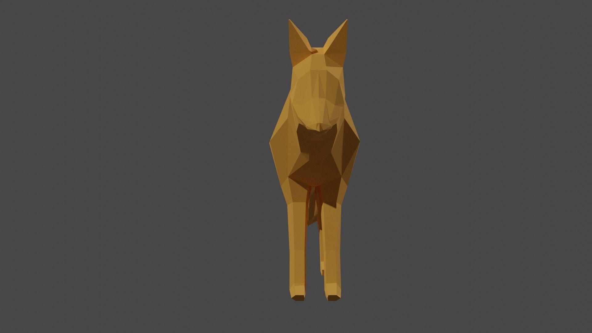 Low poly fox wolf Free 3D model_1