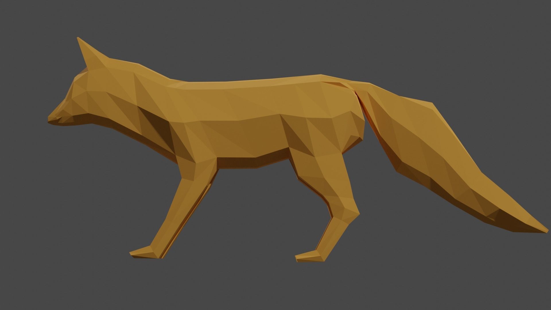 Low poly fox wolf Free 3D model_2