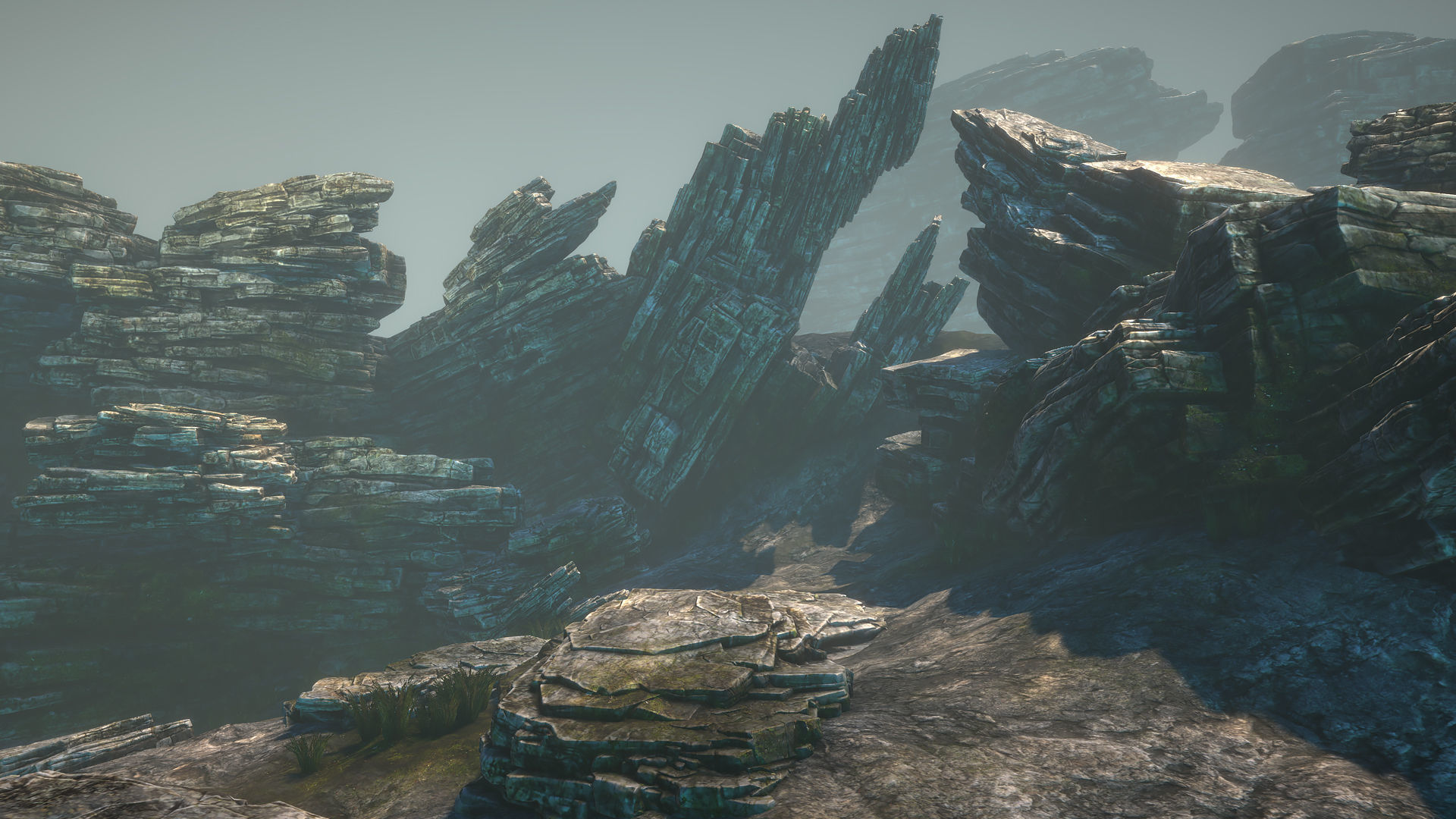 Sliced rocks Low-poly 3D model_4