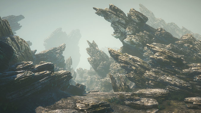 Sliced rocks Low-poly 3D model