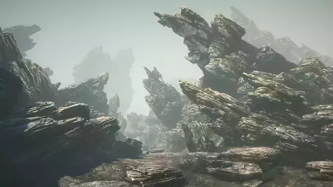 Sliced rocks Low-poly 3D model