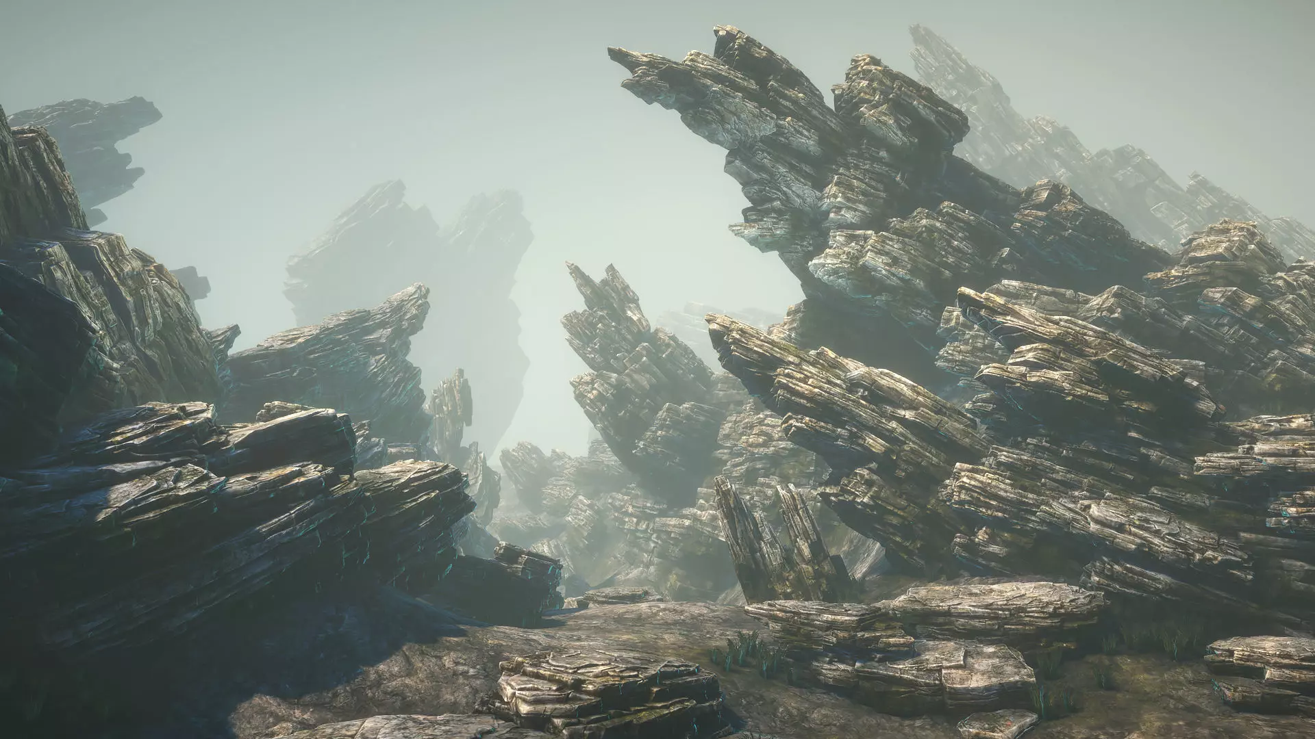 Sliced rocks Low-poly 3D model_0