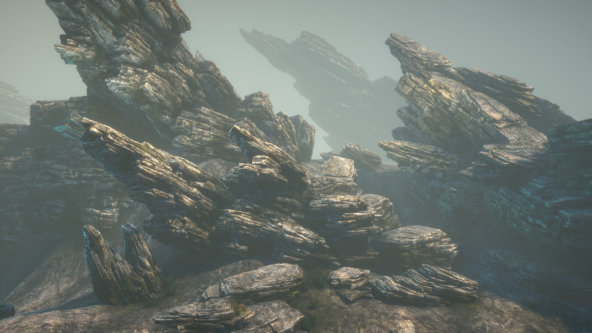 Sliced rocks Low-poly 3D model_3