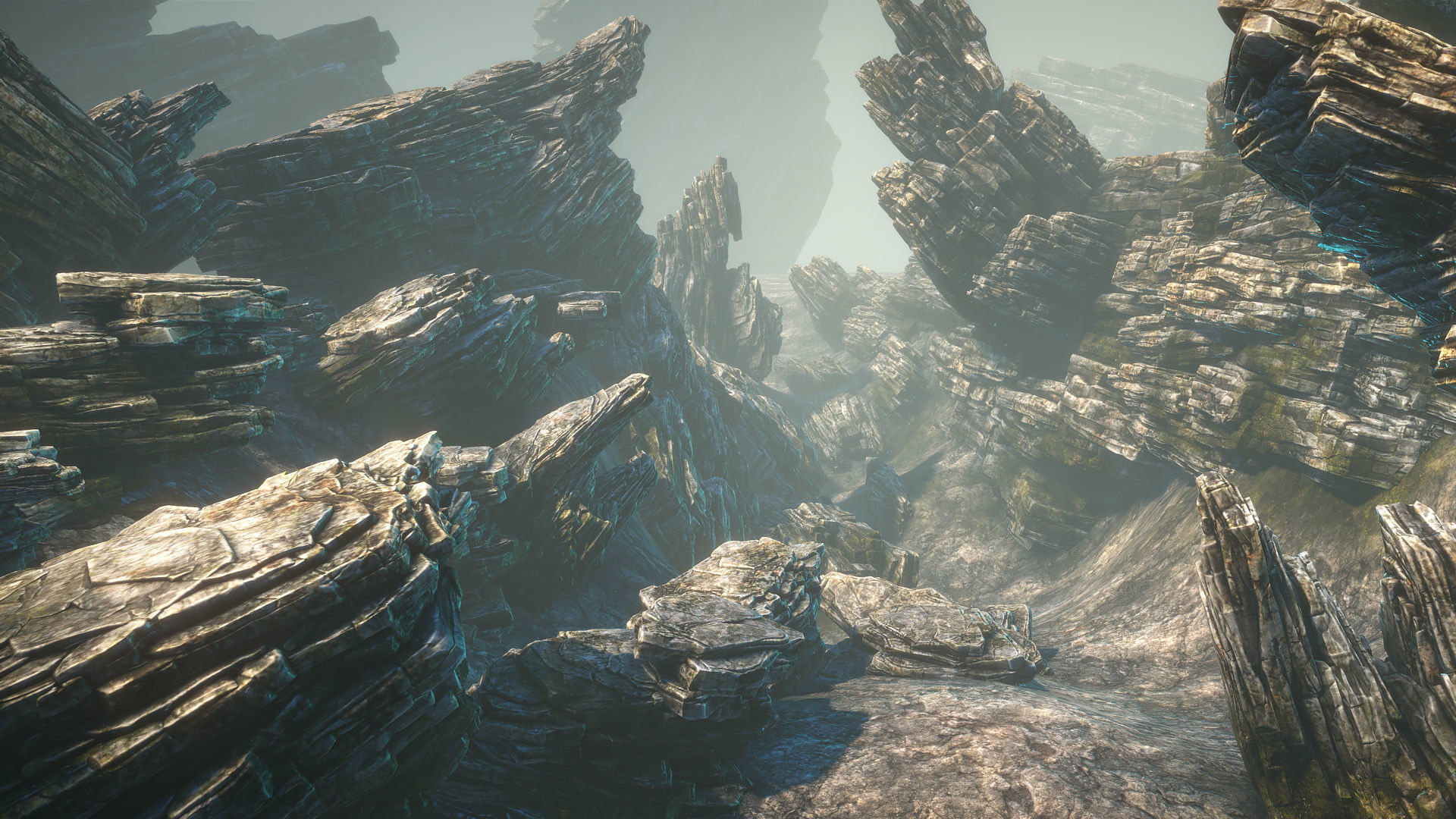 Sliced rocks Low-poly 3D model_2