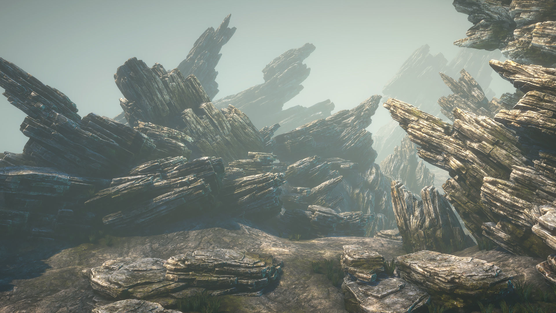 Sliced rocks Low-poly 3D model_1