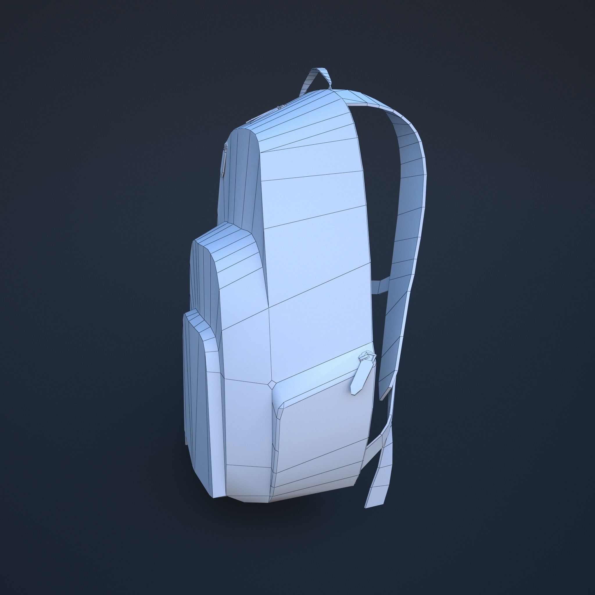 backpack orange Low-poly 3D model_8