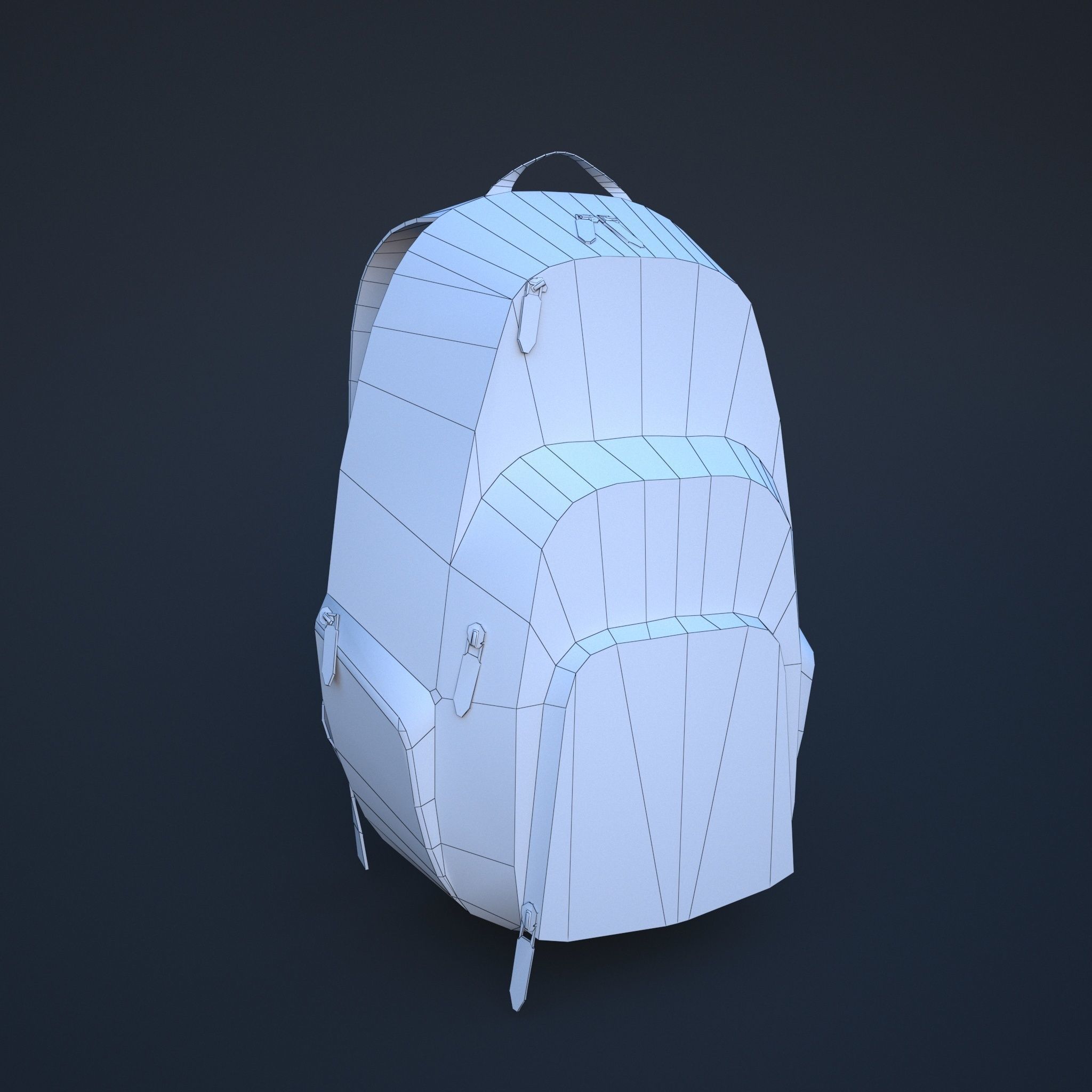 backpack orange Low-poly 3D model_6