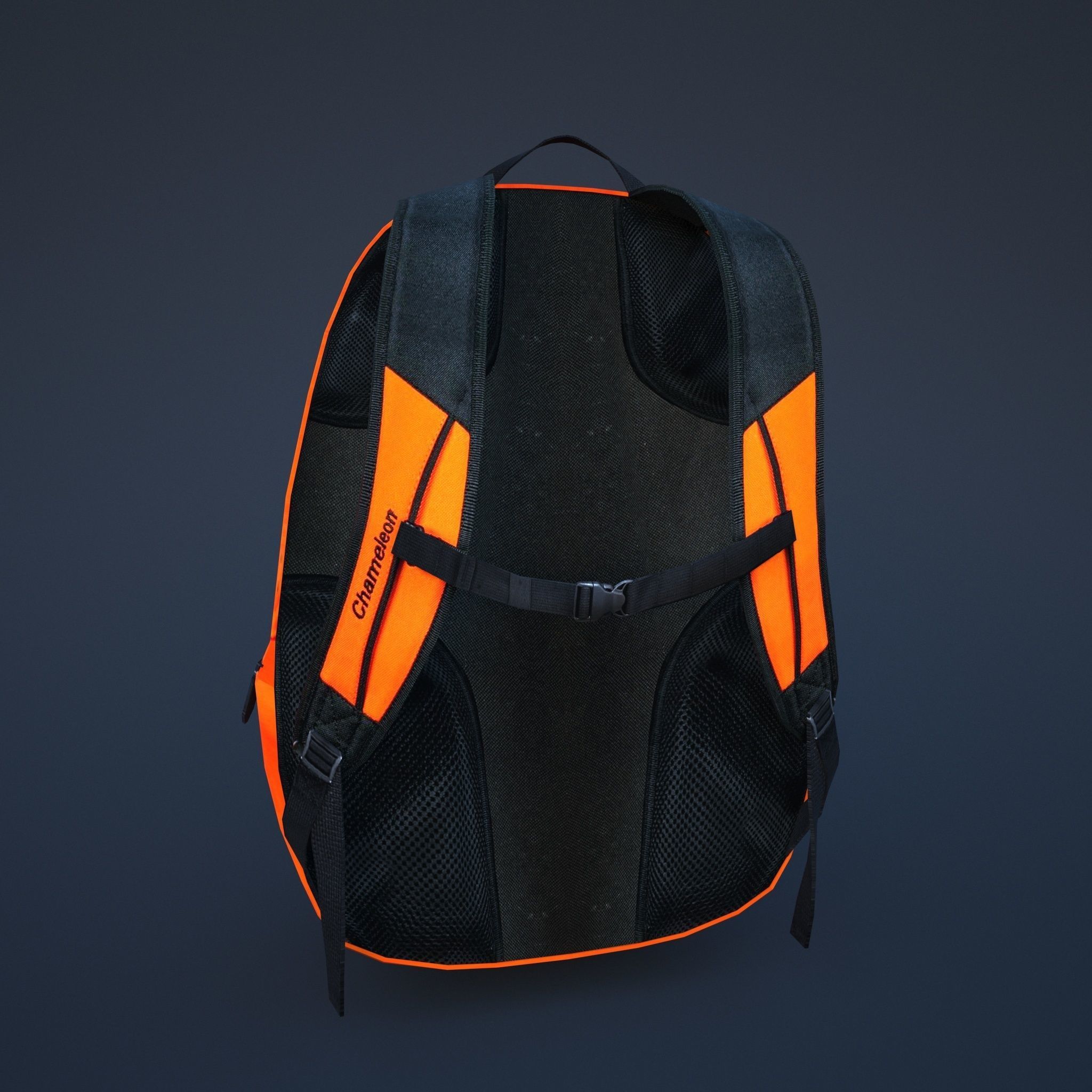 backpack orange Low-poly 3D model_5