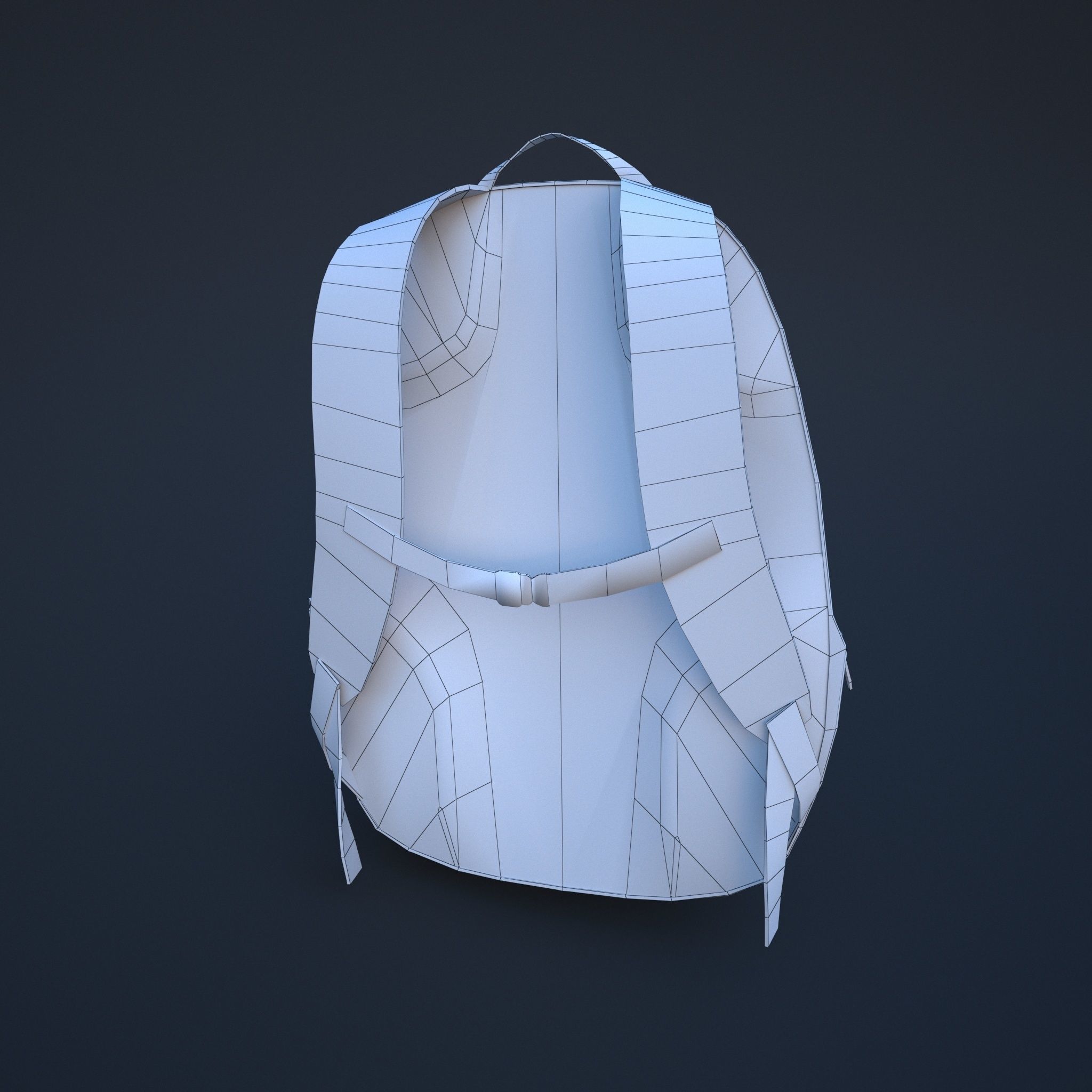 backpack orange Low-poly 3D model_7