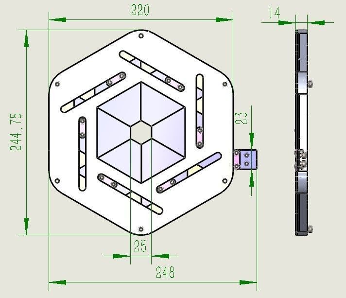 Sliding Iris mechanical-hexagon with center hole 3D print model_9