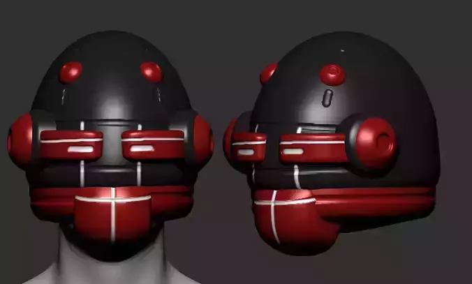 helmet high poly sculpt 3d printable