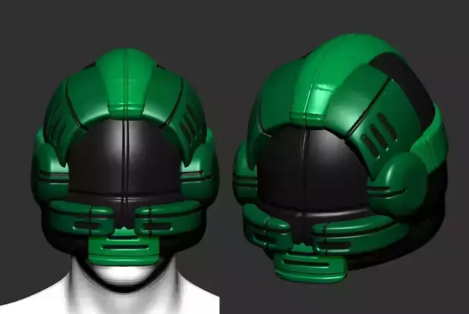 helmet high poly sculpt 3d printable 