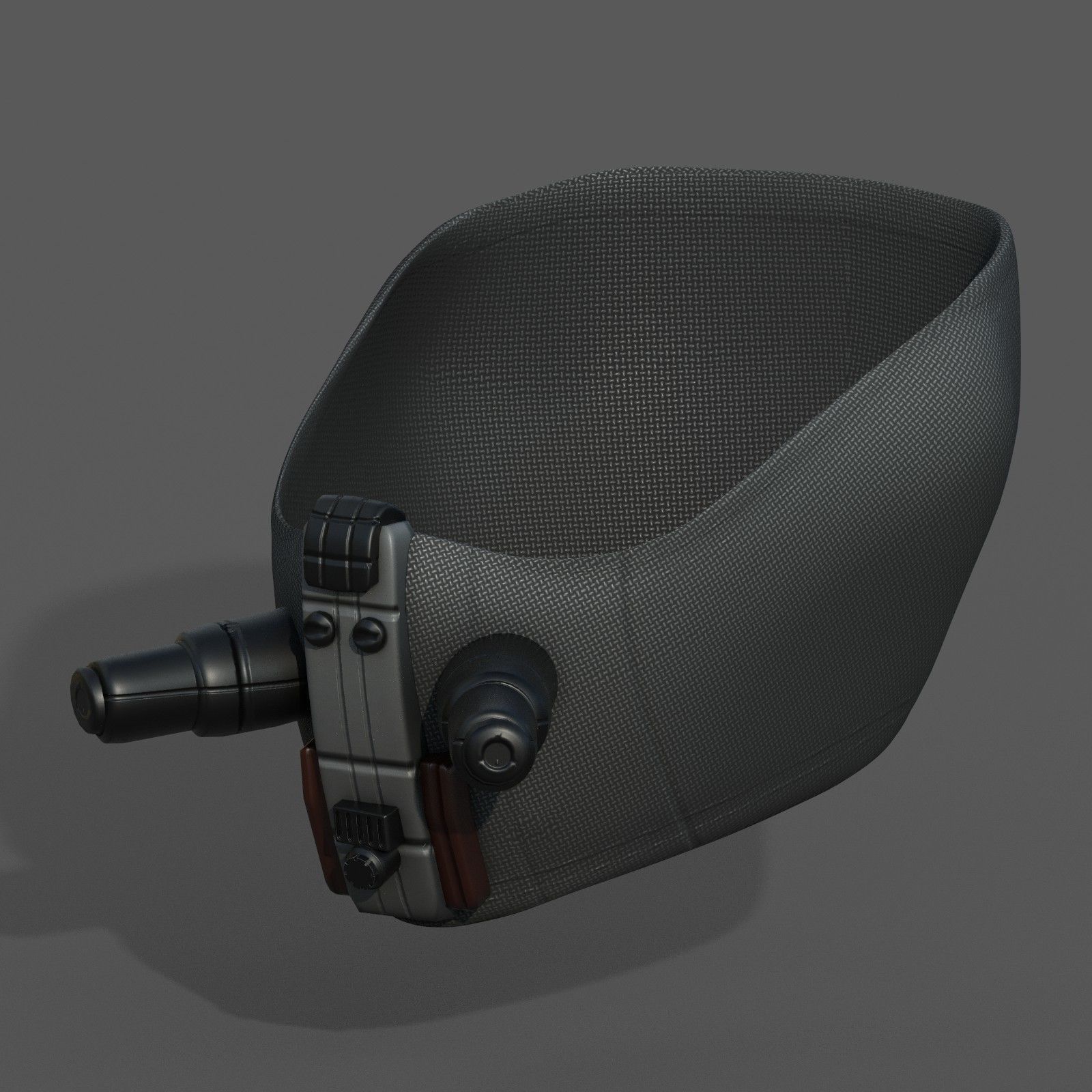 Gas mask respirator scifi futuristic Low-poly 3D model_1