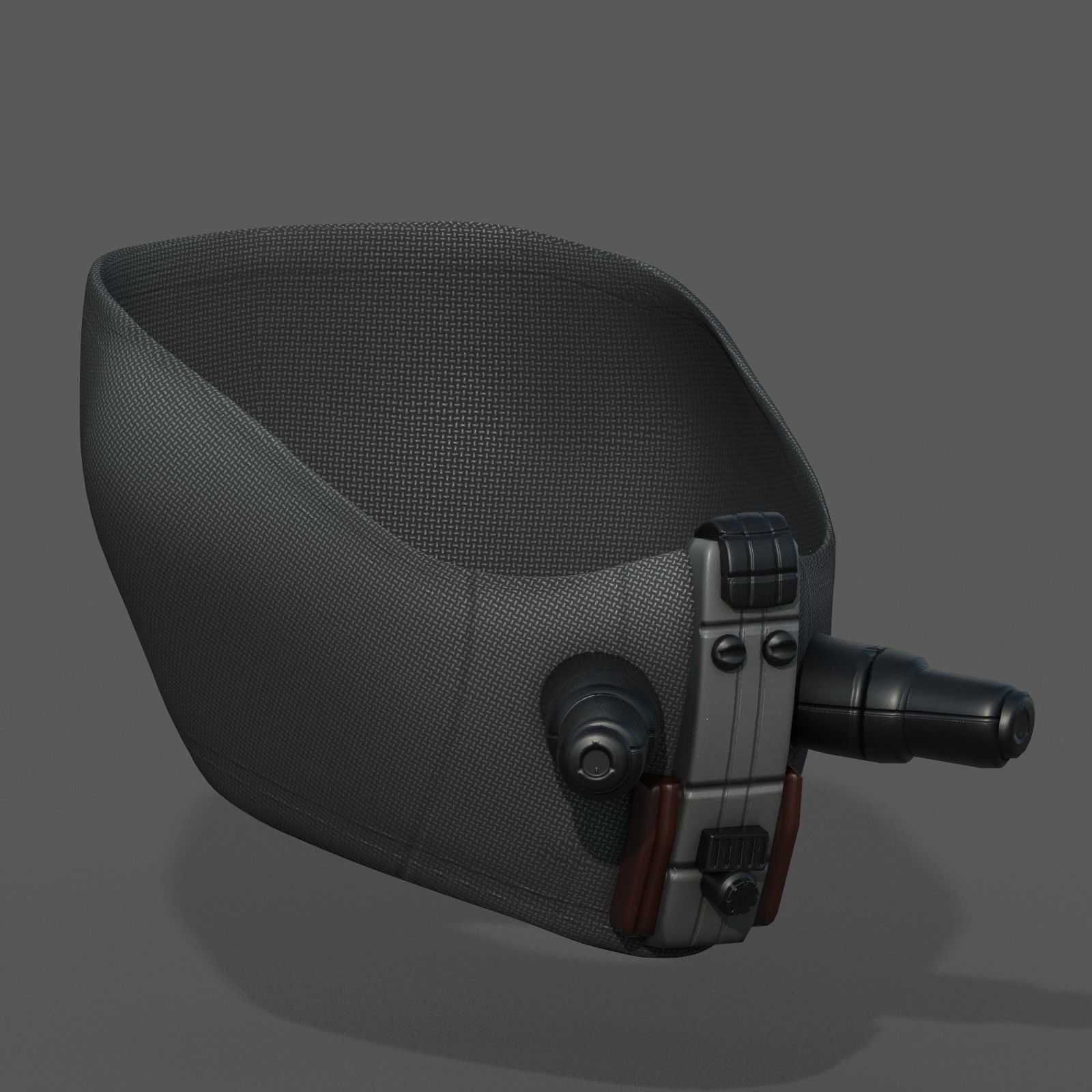 Gas mask respirator scifi futuristic Low-poly 3D model_8