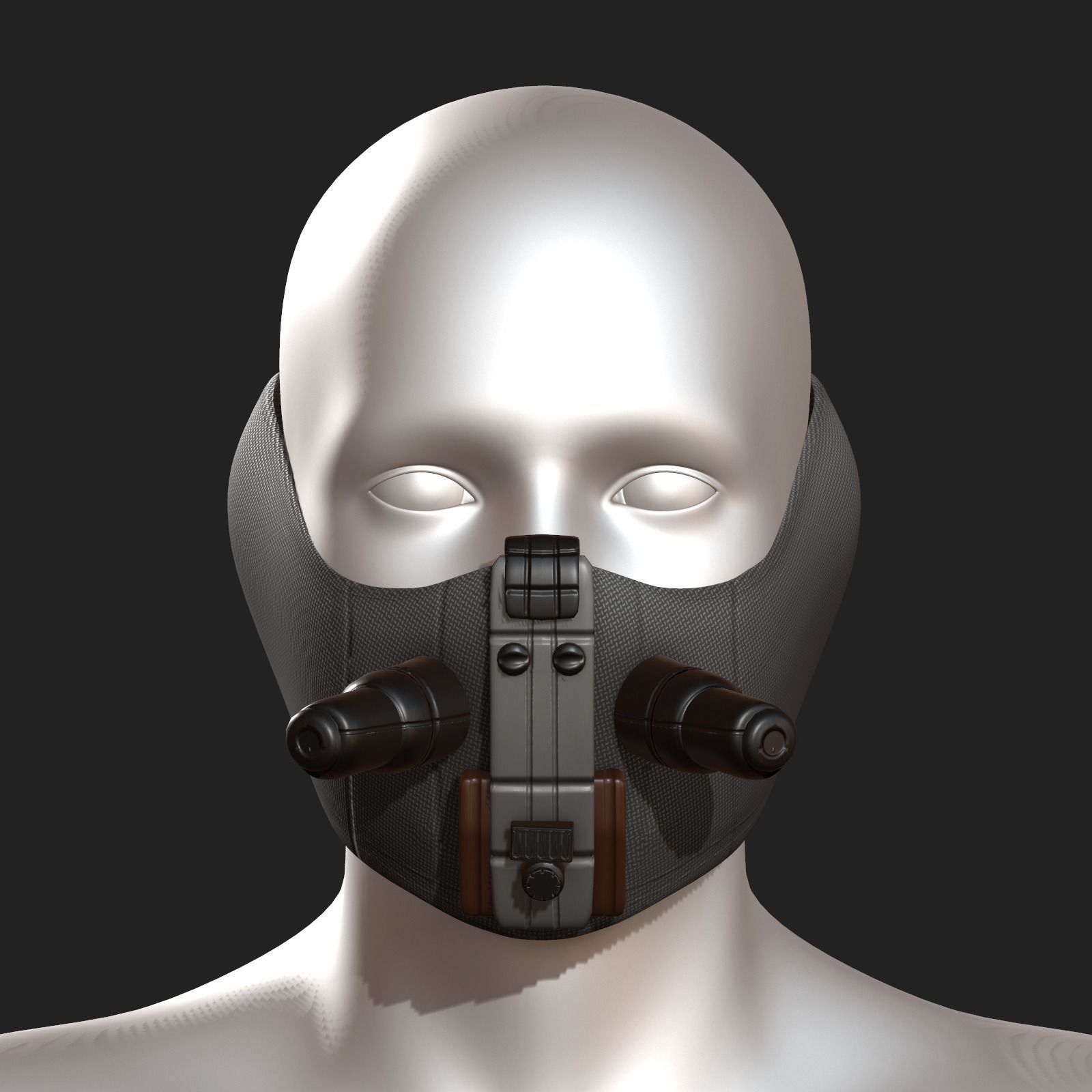 Gas mask respirator scifi futuristic Low-poly 3D model_3