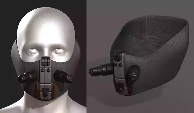 Gas mask respirator scifi futuristic 