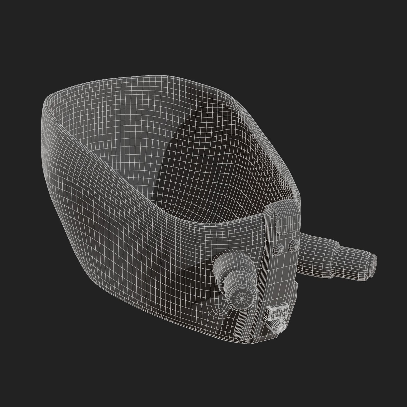 Gas mask respirator scifi futuristic Low-poly 3D model_11