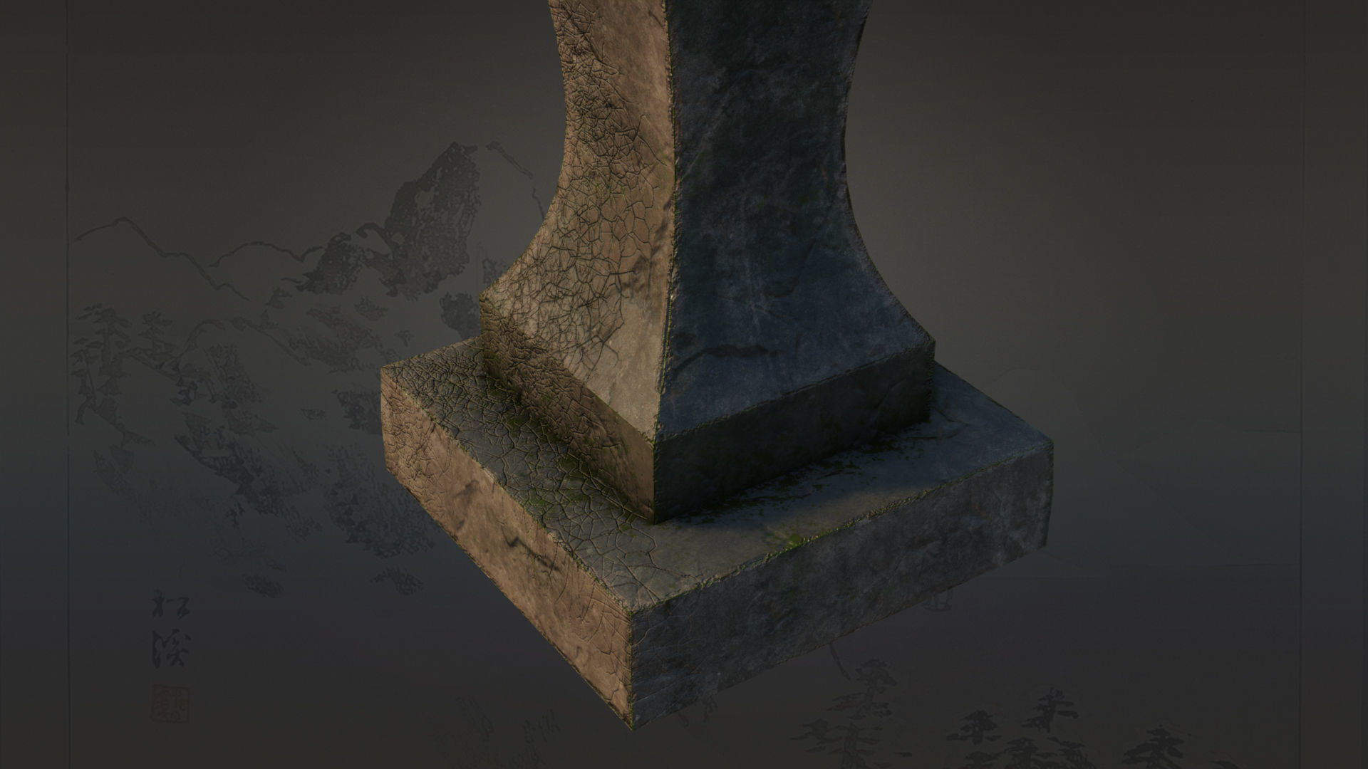 4 Japanese Shinto Stone Lanterns-Toro Lantern PBR-4 versions Low-poly 3D model_28