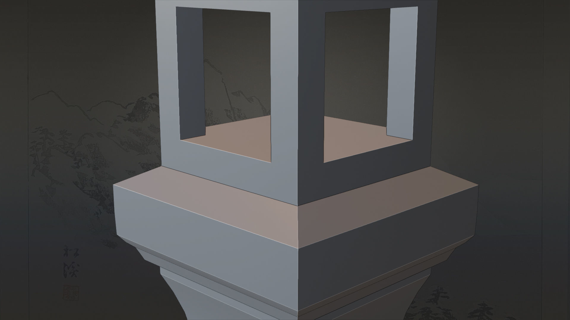 4 Japanese Shinto Stone Lanterns-Toro Lantern PBR-4 versions Low-poly 3D model_37