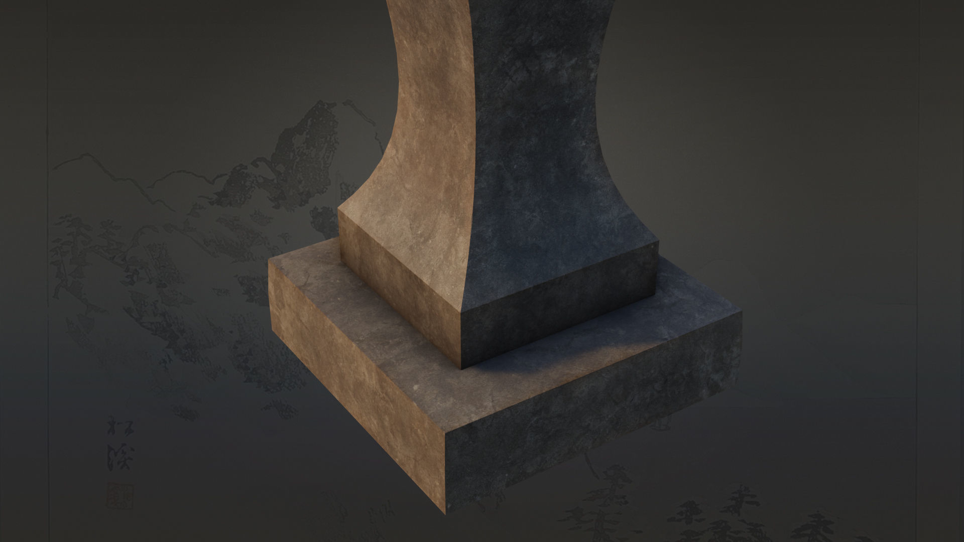 4 Japanese Shinto Stone Lanterns-Toro Lantern PBR-4 versions Low-poly 3D model_27