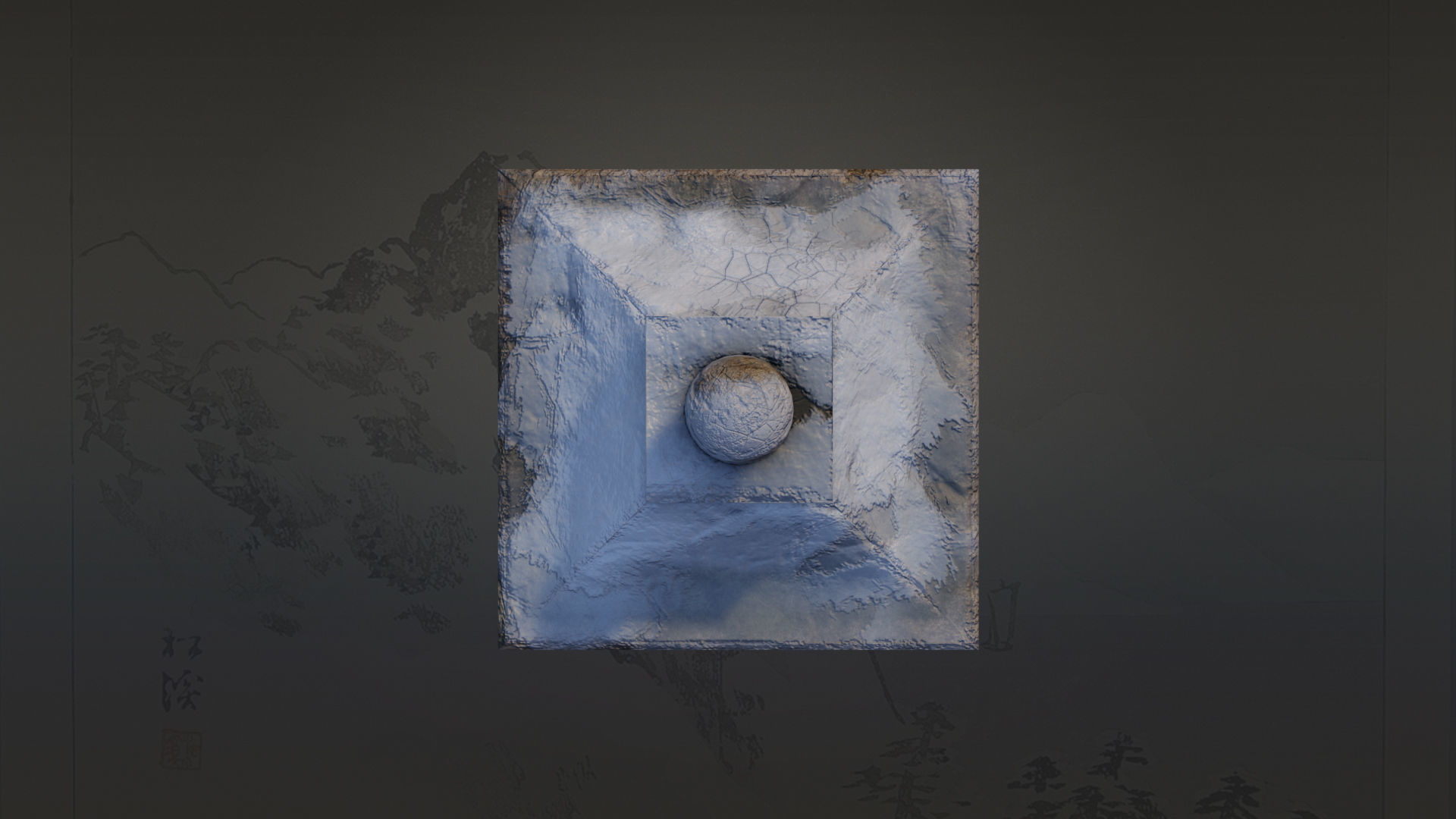 4 Japanese Shinto Stone Lanterns-Toro Lantern PBR-4 versions Low-poly 3D model_42