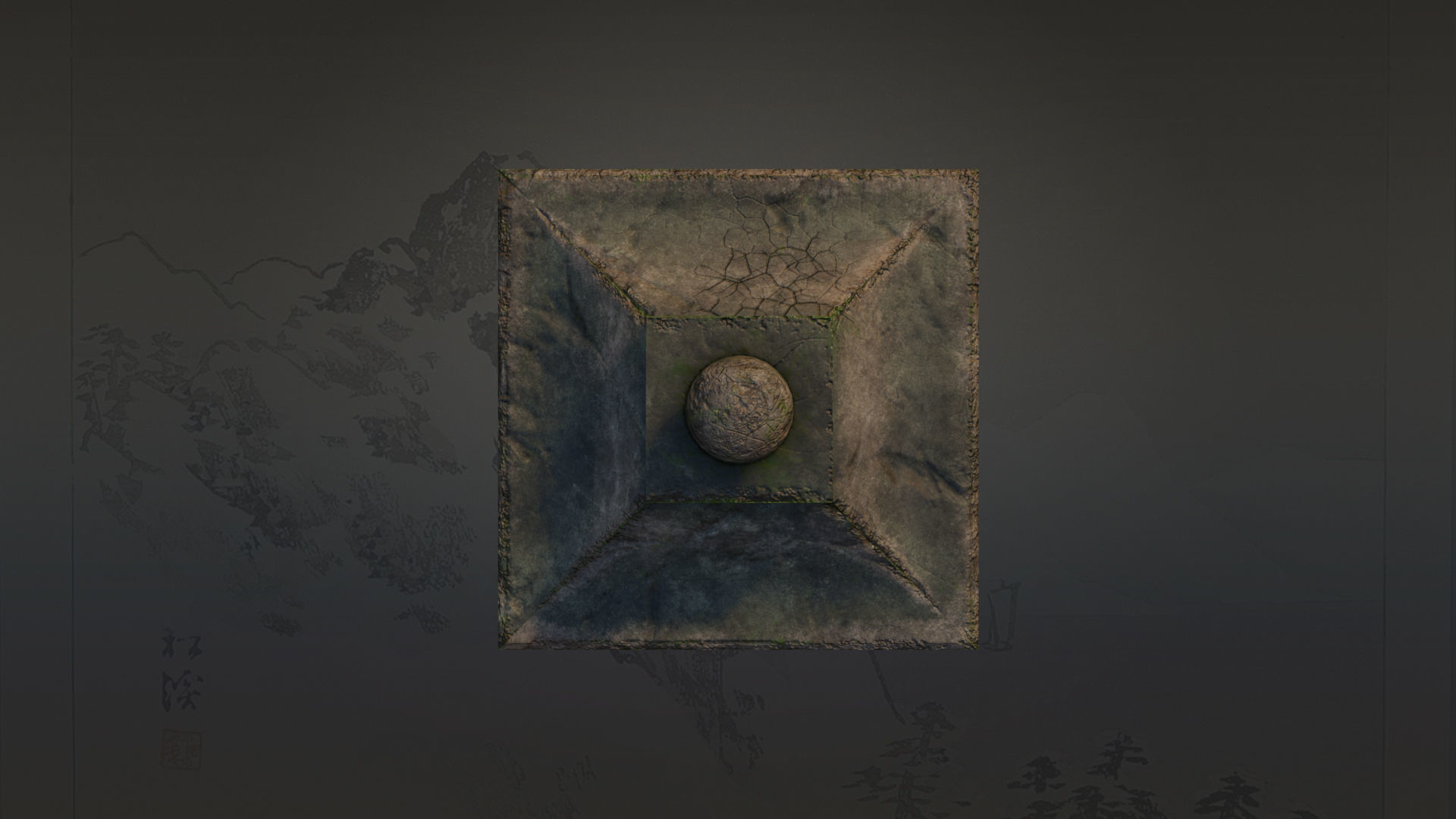 4 Japanese Shinto Stone Lanterns-Toro Lantern PBR-4 versions Low-poly 3D model_40