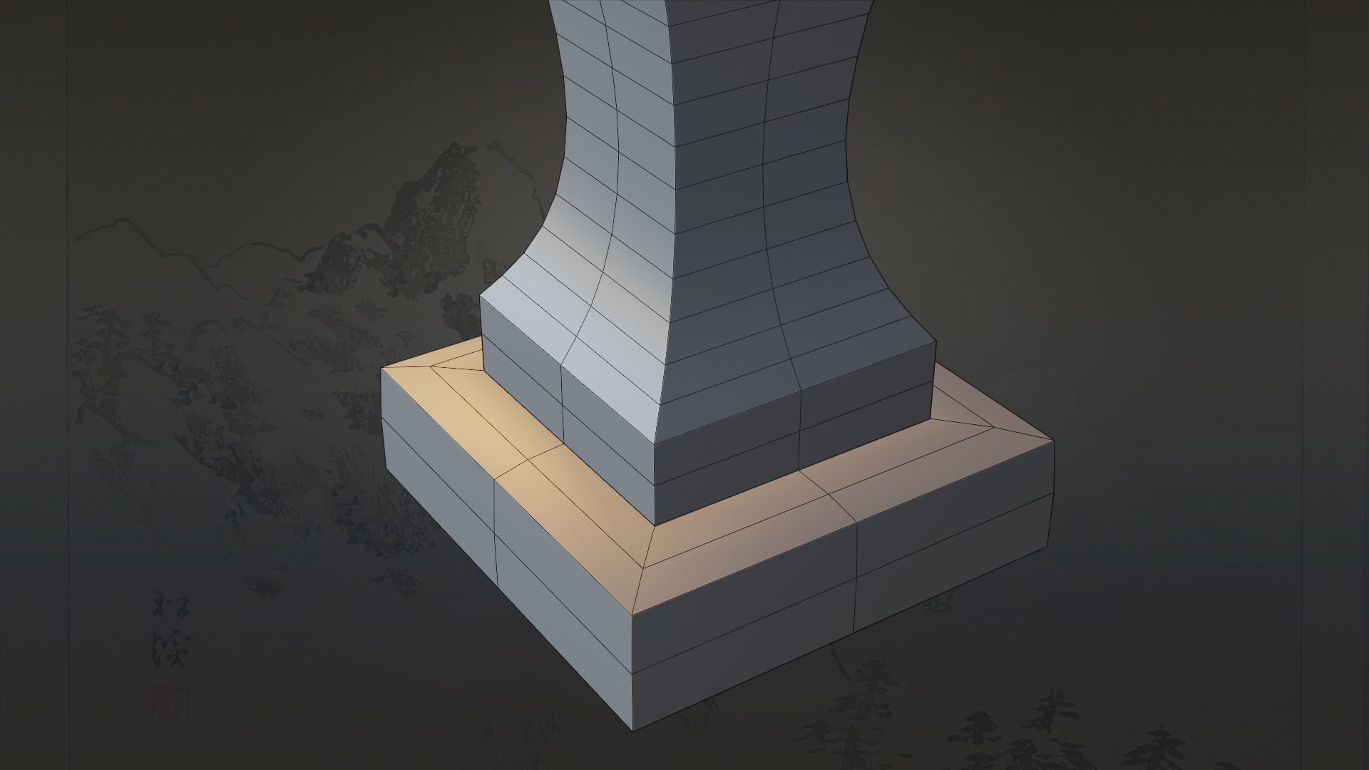 4 Japanese Shinto Stone Lanterns-Toro Lantern PBR-4 versions Low-poly 3D model_32