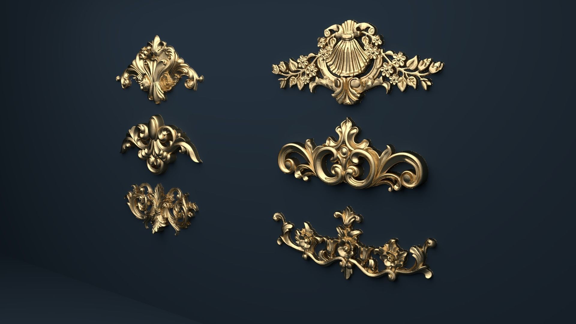 Classic decor ornament v-3D model06 3D model_3