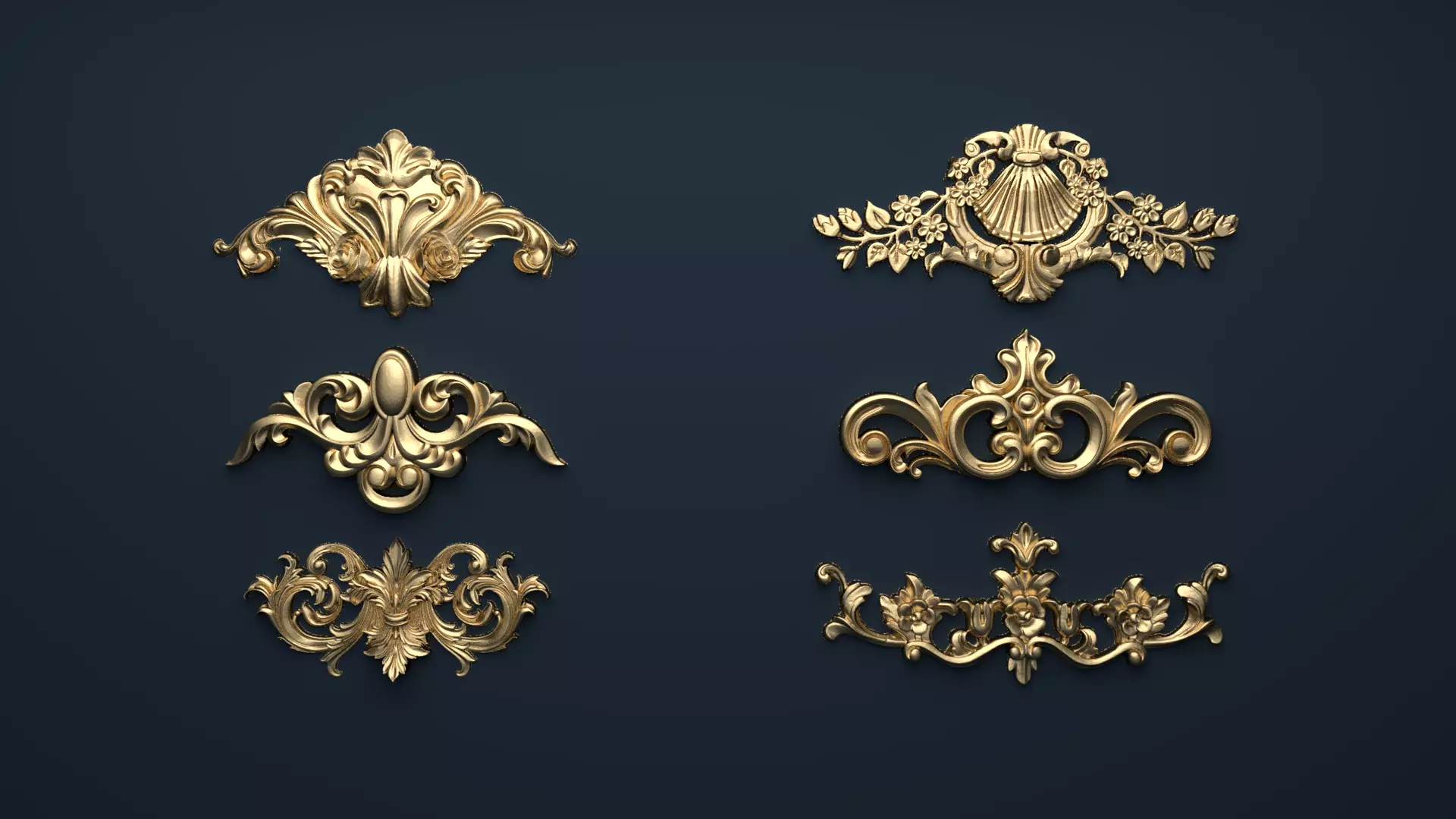 Classic decor ornament v-3D model06 3D model_0