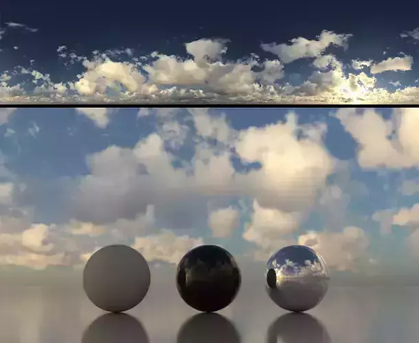 Skydome HDR - Cloudy Cumulus Sunrise - 2