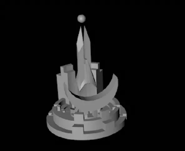 Fountain tower Free low-poly 3D model